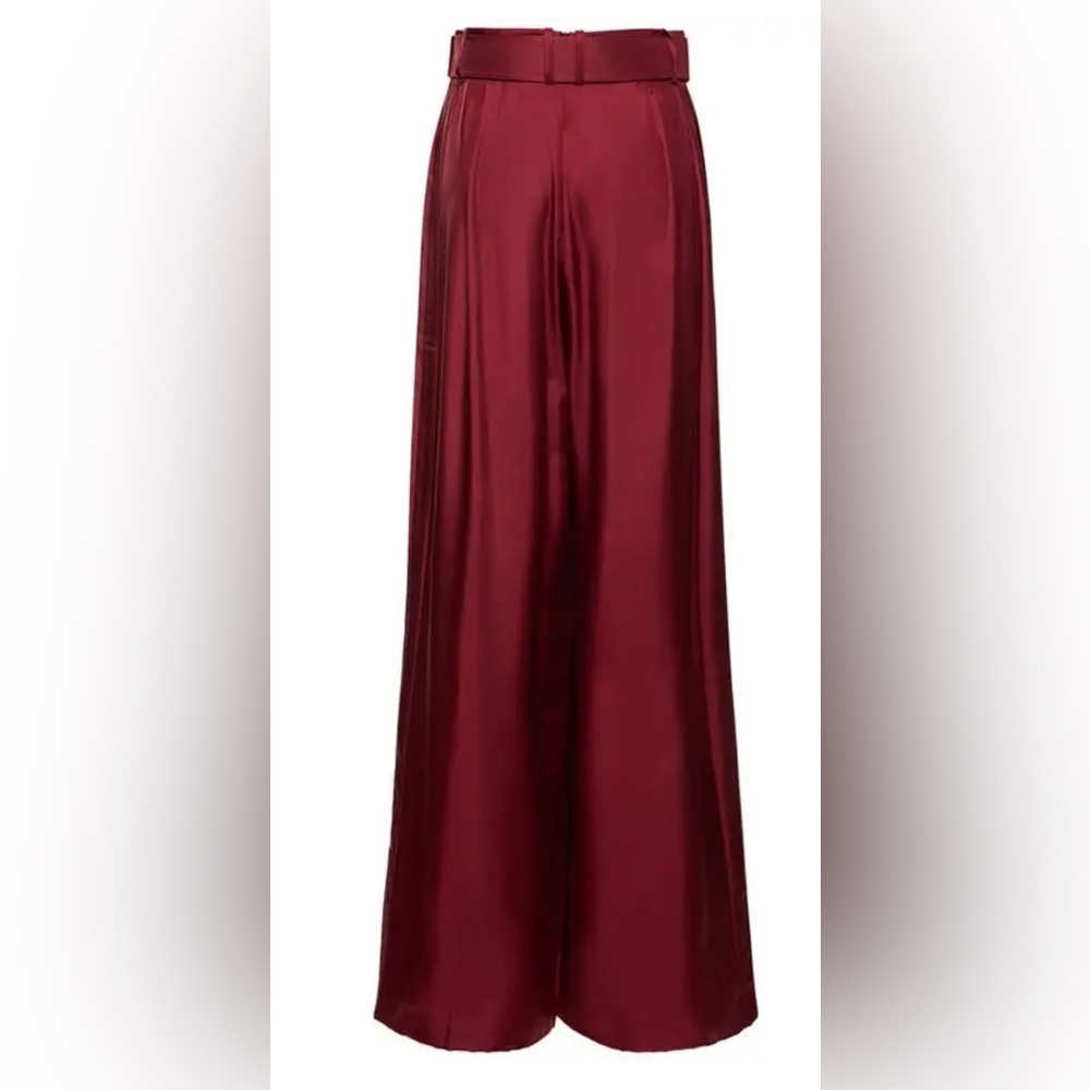 Zimmermann Luminosity Silk Trousers (Burgundy)